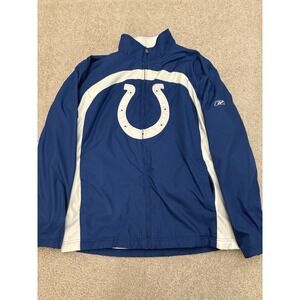 VTG Indianapolis Colts NFL Reebok Full Zip Big Logo Jacket Blue Size Medium